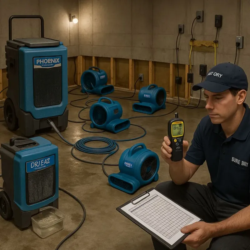 Structural Drying and Dehumidification process in Somerset County, NJ